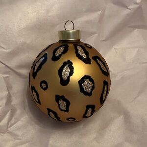 Leopard Print Gold Holiday Ornament